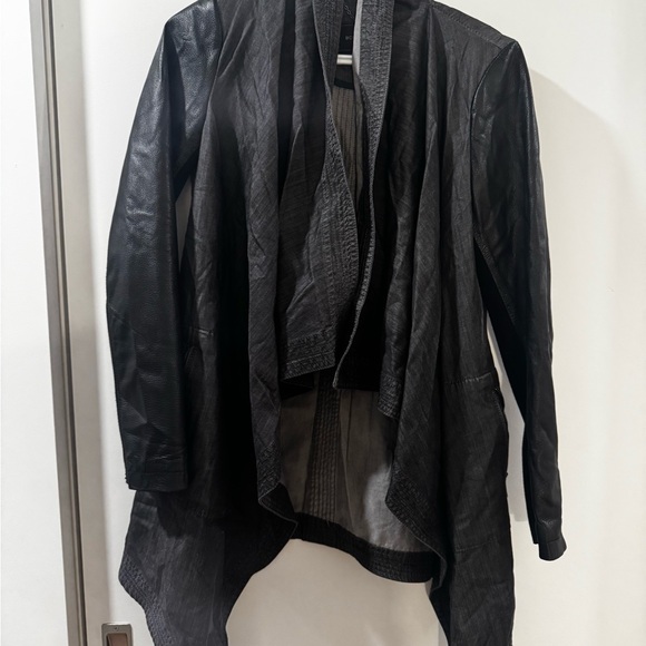 BCBGMaxAzria Jackets & Blazers - BCBGMaxAzria Dark Jean & Lamb Leather Jacket